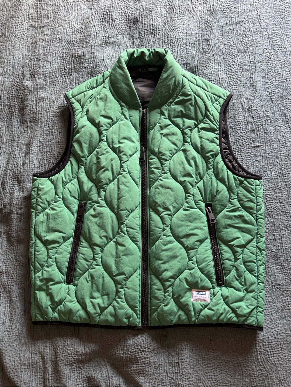 HUGO Light Green Quilted Men's Vest